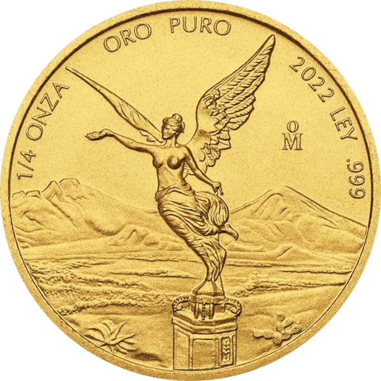 Front of the Gold Mexico Libertad 1/4 oz