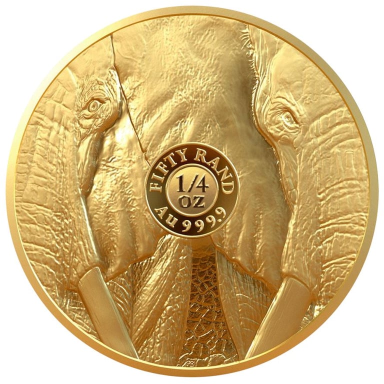 Back of the Gold Elephant 1/4 oz PF - Big Five Series II - 2021