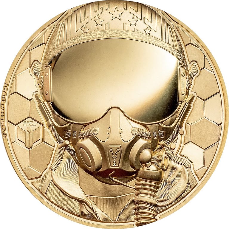 Front of the Gold Real Heroes - Fighter Pilot 1 oz - 2020