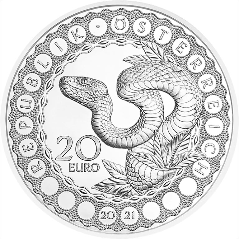 Back of the Silver Australia - Creative Power of the Snake 20 EUR PF AUT - 2021