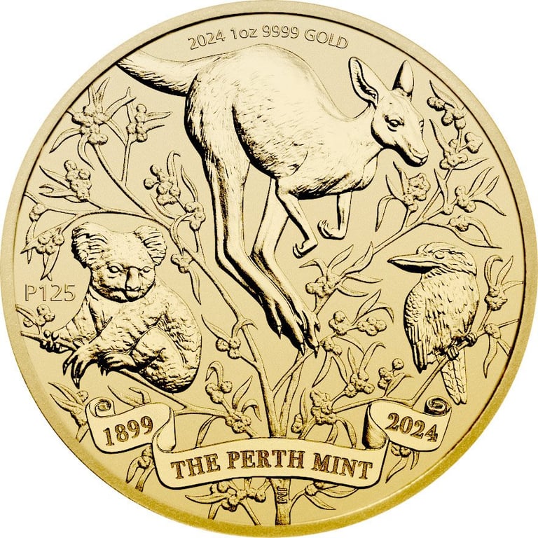 Front of the Gold 125th Anniversary 1 oz - Perth Mint 2024