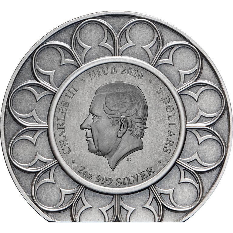 Back of Silver Royal Crown Jewels - Imperial State Crown 2 oz - Ultra High Relief 2026