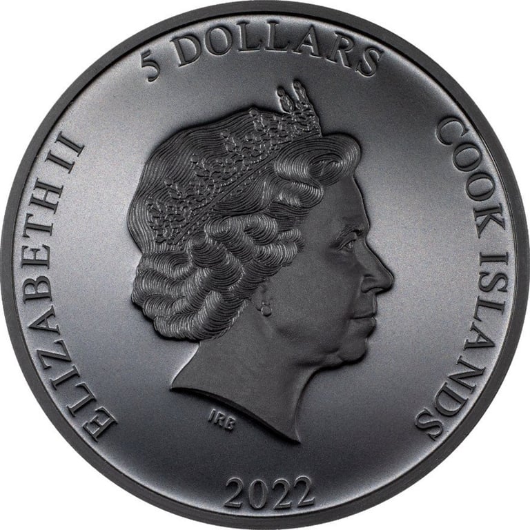 Back of the Silver Iron Maiden - Fear of the Dark 1 oz - Obsidian Black