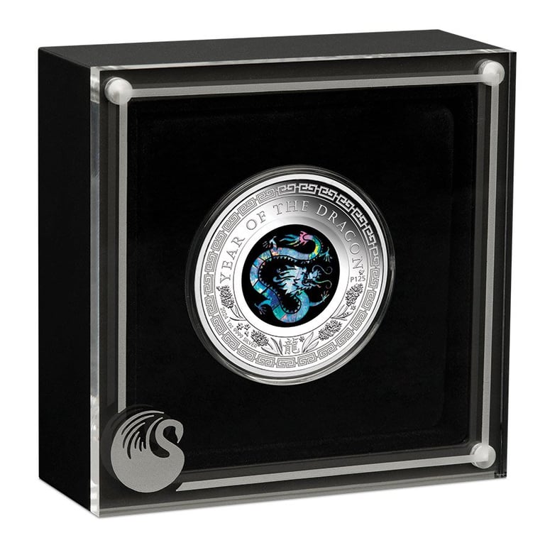 Silver Opal Series 1 oz PF - Year of the Dragon 2024 in the original coin case