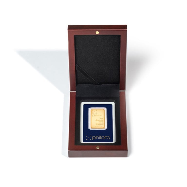 opened Case for gold bars in blister card