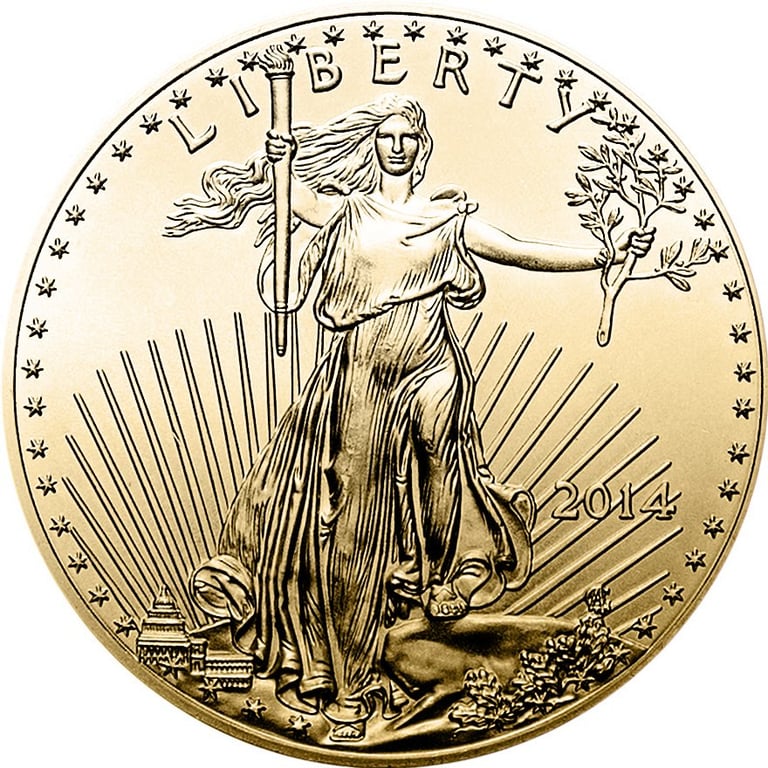 Back of the Gold American Eagle 1/4 oz