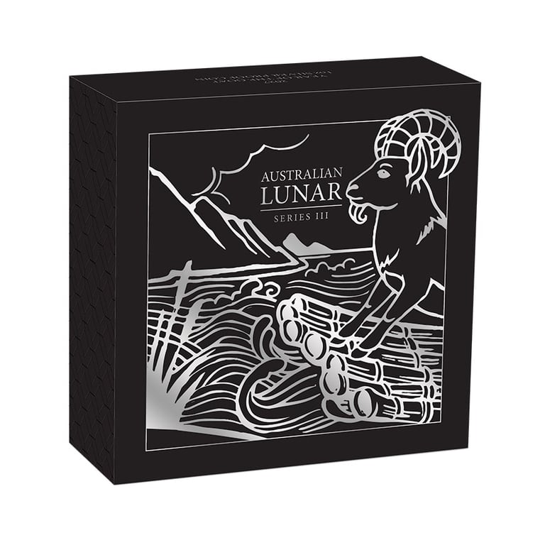 Box of Silver Lunar III 1 oz PF - Goat 2027