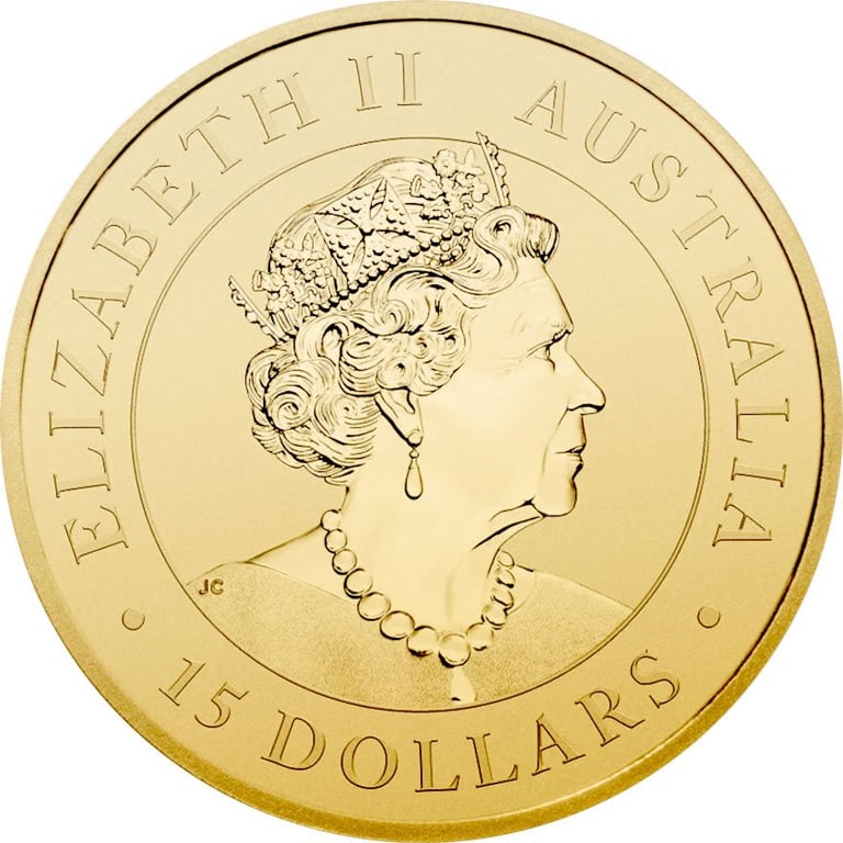 Back of the Gold Kookaburra 1/10 oz - 30th Anniversary