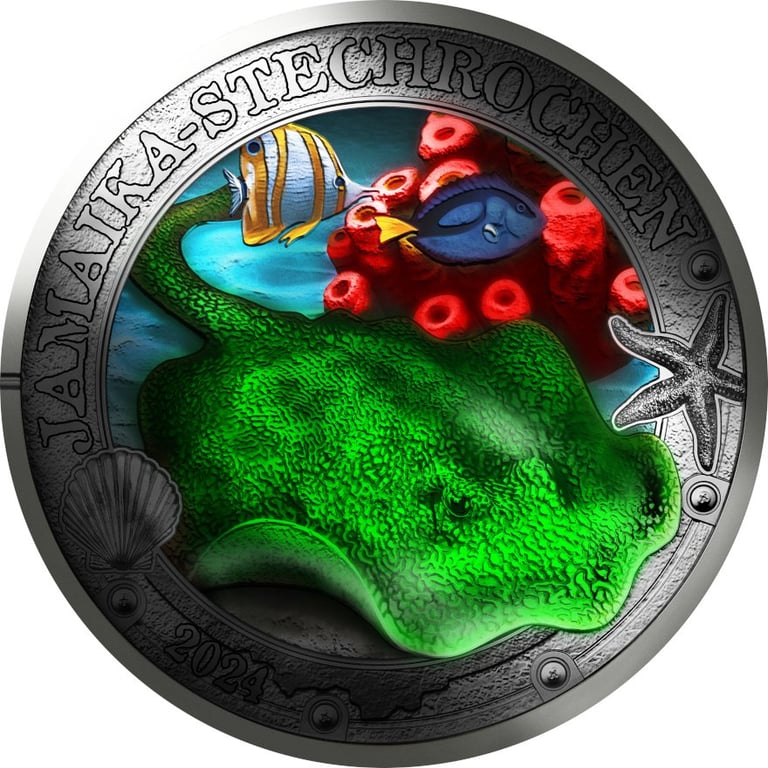 Front of the CuNi Luminous marine worlds “Jamaika - Stechrochen” 3 EUR UN - 2024