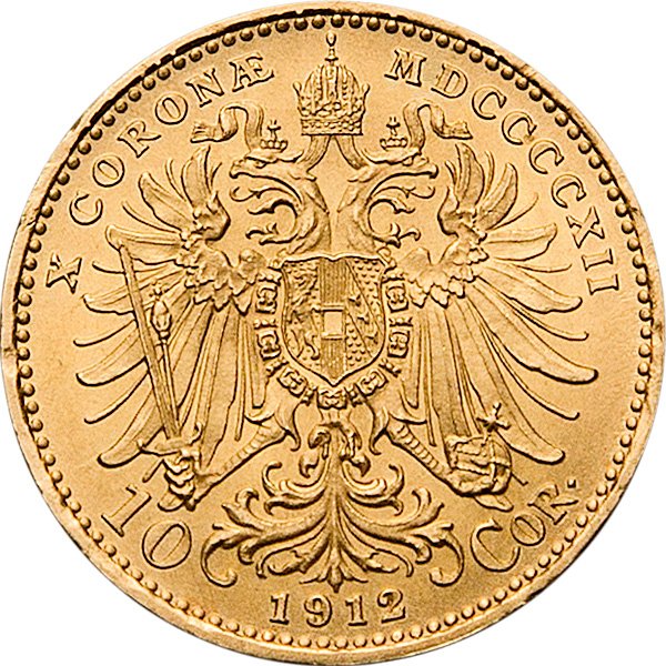 Back of the Gold 10 Kronen