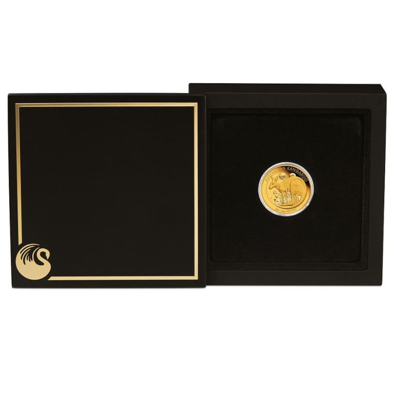 Gold Kangaroo 1/4 oz PF - 2021 in the original coin case