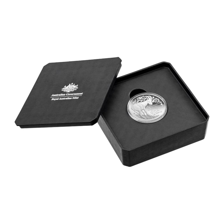 Coin case Silver Lunar Goat 1 oz PF domed coin - RAM 2027