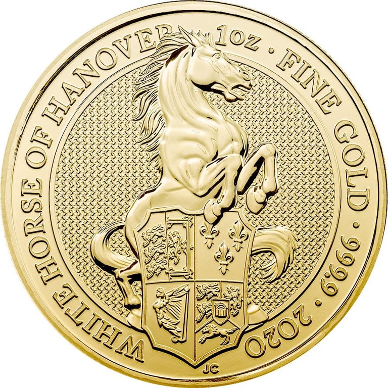 Front of the Gold The Queen's Beasts 1 oz - White Horse of Hanover