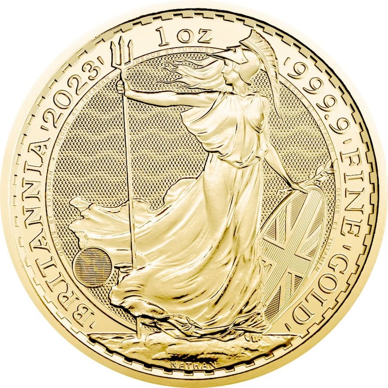 Back of the Gold Britannia 1 oz - Coronation King Charles