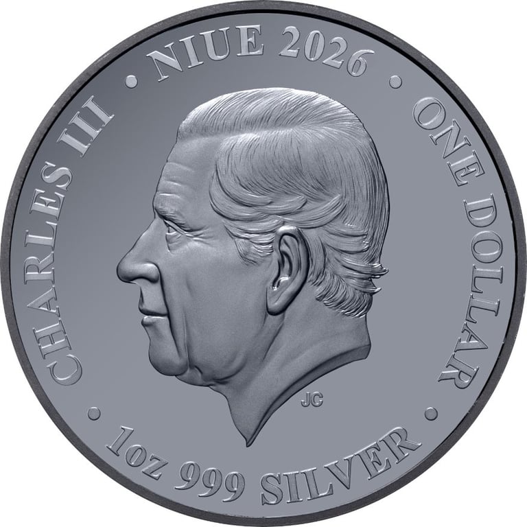 Back of Silver Tasmanian Tiger 1 oz Black Proof