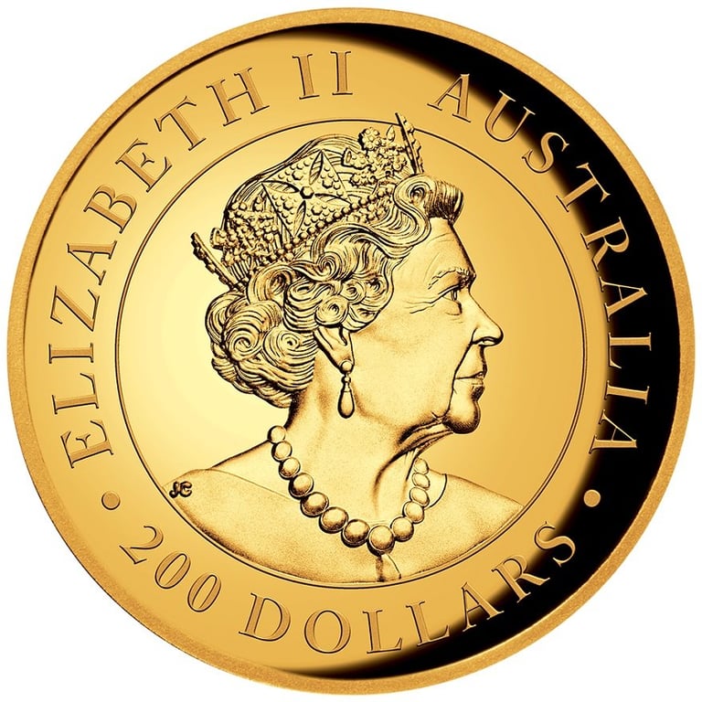 Back of the Gold Kangaroo 2 oz PF - High Relief 2020