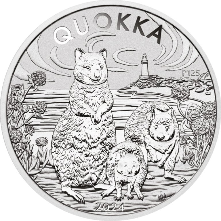 Front of the Silver Quokka 1 oz - 2024