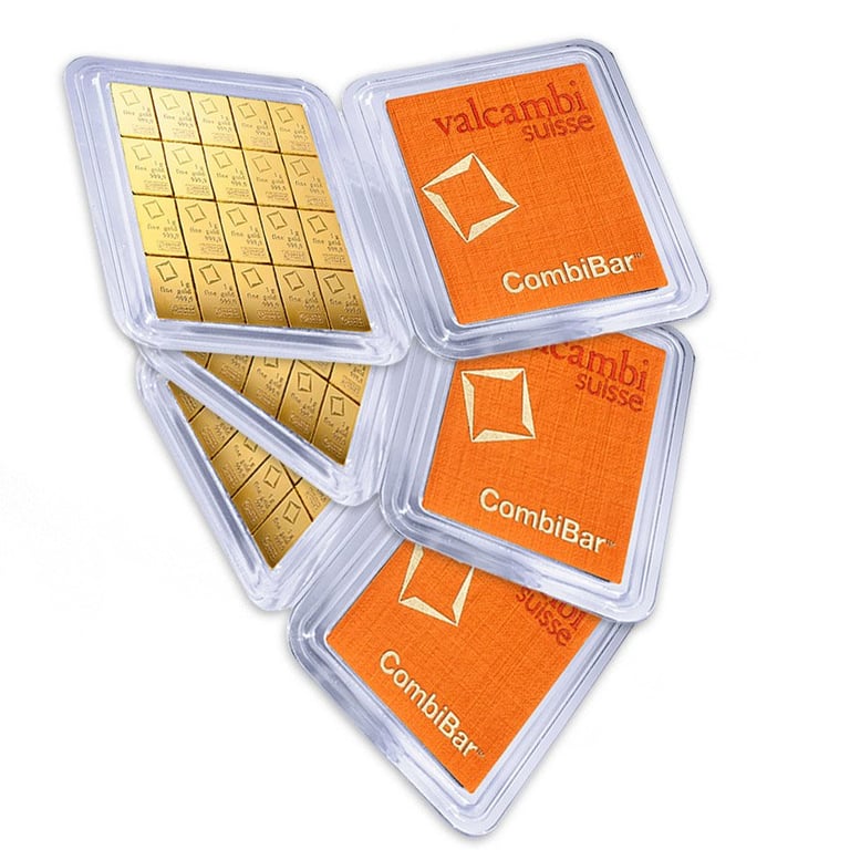 Front of the Gold CombiBar® 20 x 1 g divers - LBMA-certified manufacturer