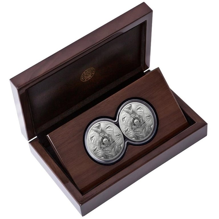 Silver Lion Big Five Series II - 2 x 1 oz PF Set Double Capsule - 2022 in the original coin case