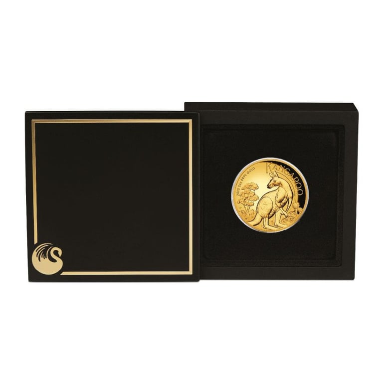 Gold Kangaroo 2 oz PF - High Relief 2023 in the original coin case