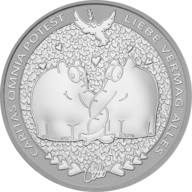 Front of the Silver Ottifant 1 oz - Elephant Trunk
