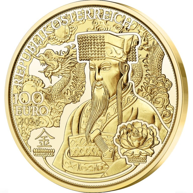 Side view of the Gold Magic of Gold 1/2 oz PP - The Gold of China