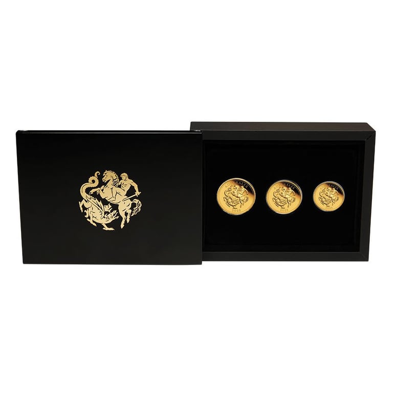 Gold Sovereign 3 Coin Set Proof - Perth Mint 2025 in the original coin case