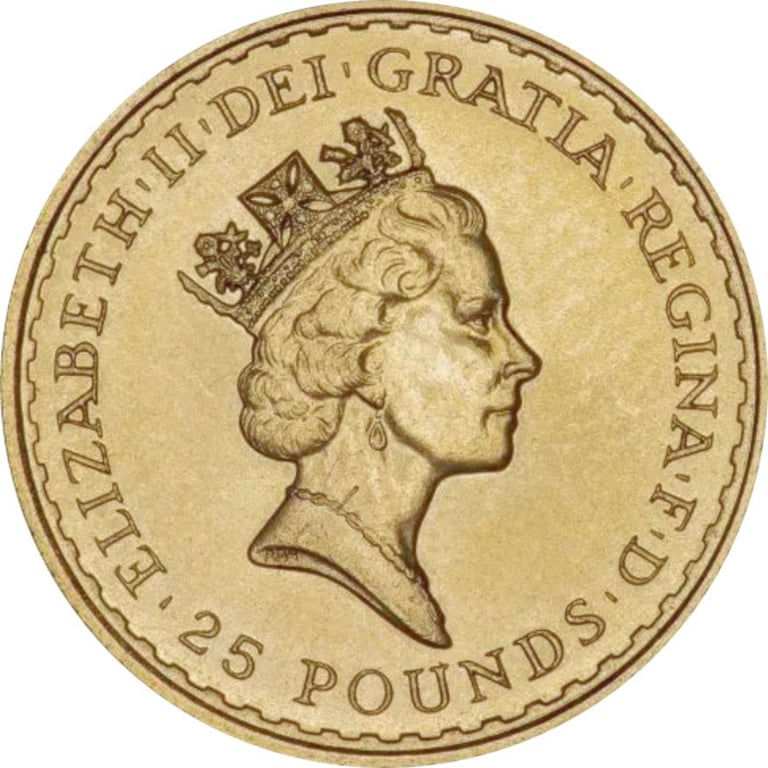 Back of the Gold Britannia 1/4 oz (22 Karat)