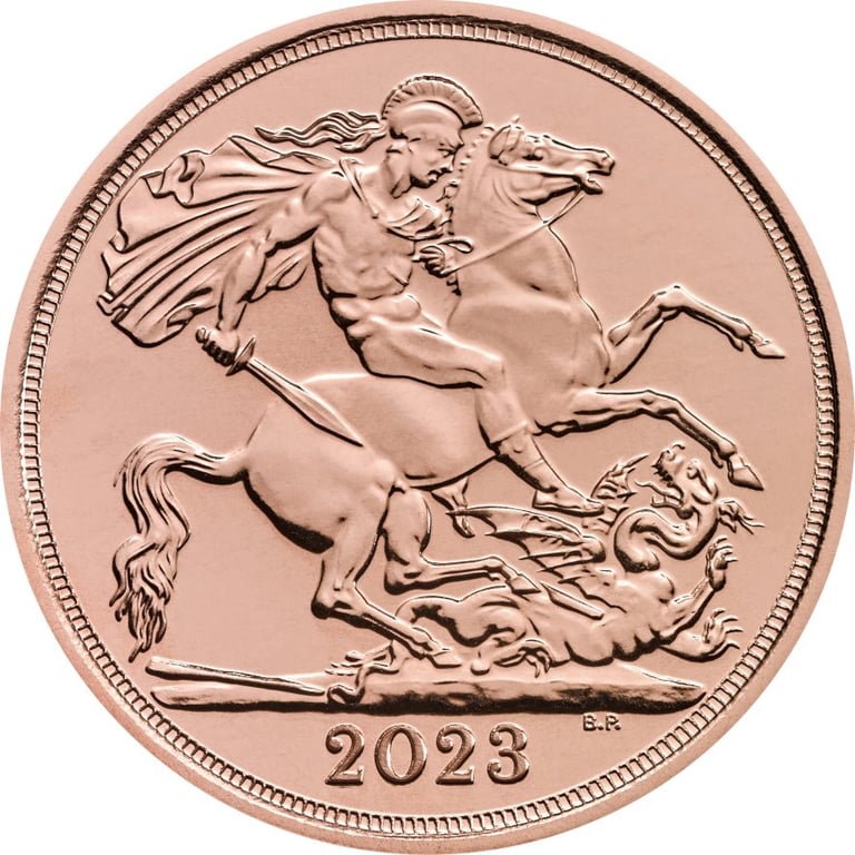 Back of the Gold King Charles III Coronation Half-Sovereign