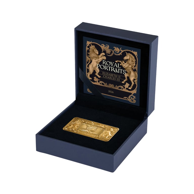Coin case of Silver Elizabeth & Charles 2 oz – Rotating Antique Finish 2026