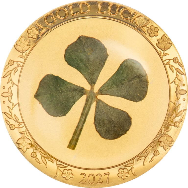 Front of Gold Lucky Clover 1 g PF - 2027