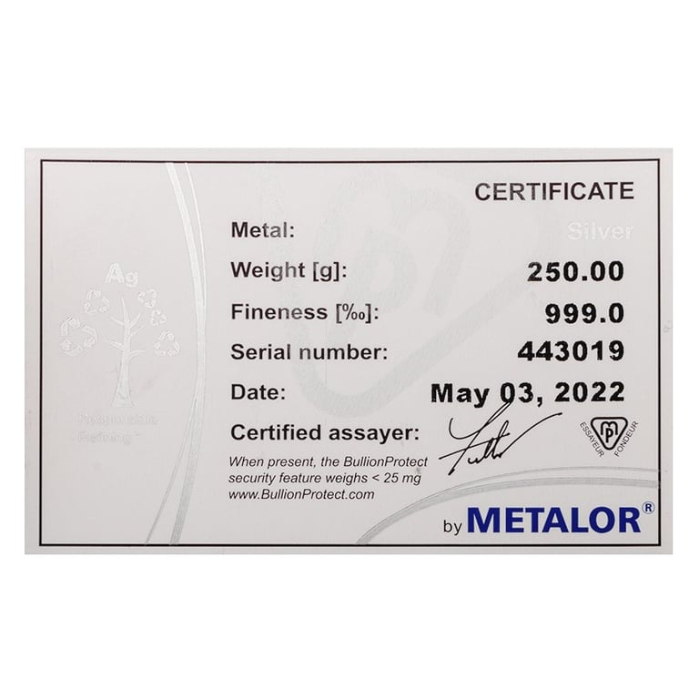 Certificate of authenticity