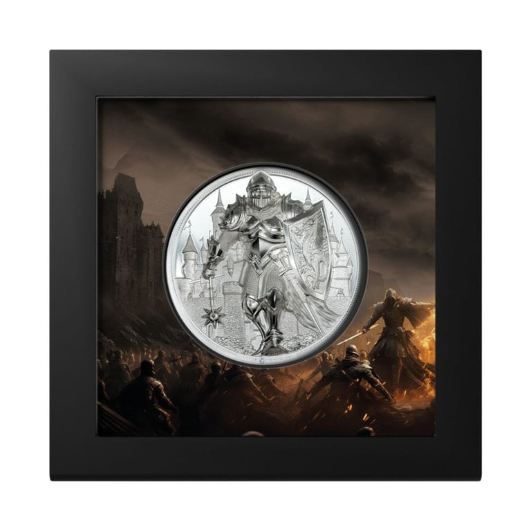 Silver Iron Knight 5 oz PF - smartminting® 4.0 - 2024 in the original coin case