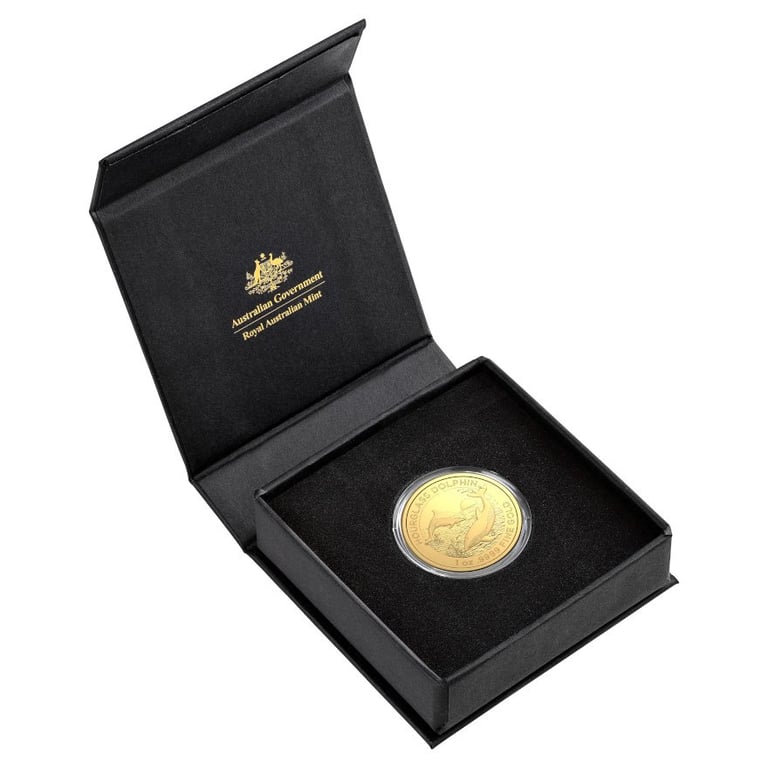 Gold Hourglass Dolphin 1 oz - RAM 2024 in the original coin case