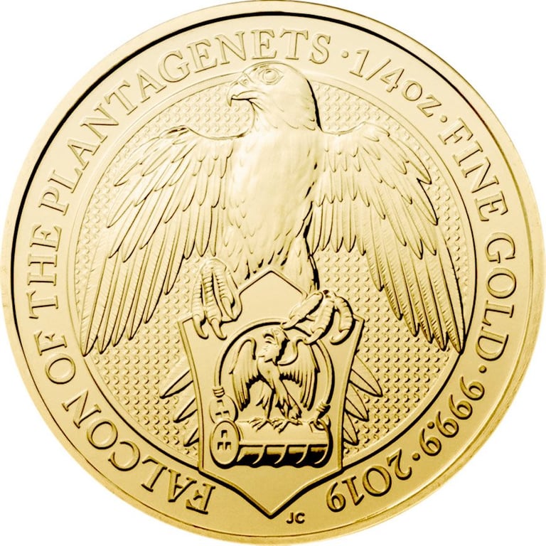 Front of the Gold The Queen´s Beasts 1/4 oz - Falcon of the Plantagenets