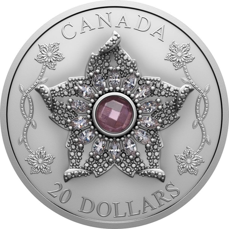 Front of the Silver 'Williamson Diamond Brooch' 1 oz - Matte Proof 2025