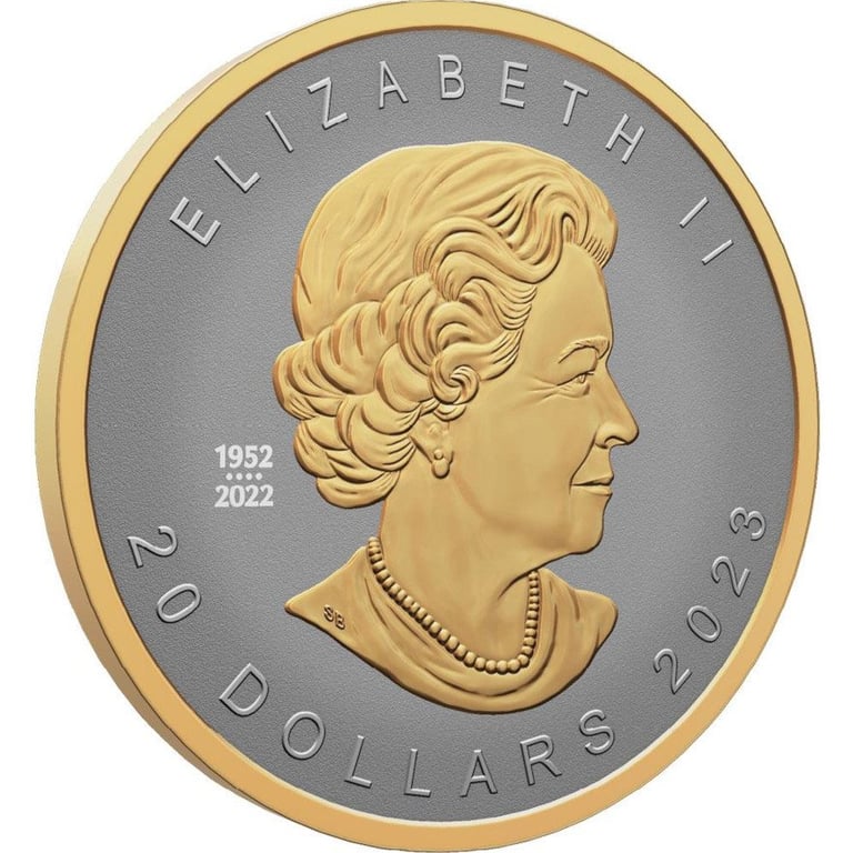 Back of the Silber Maple Leaf 1 oz RP - Ultra High Relief 2023