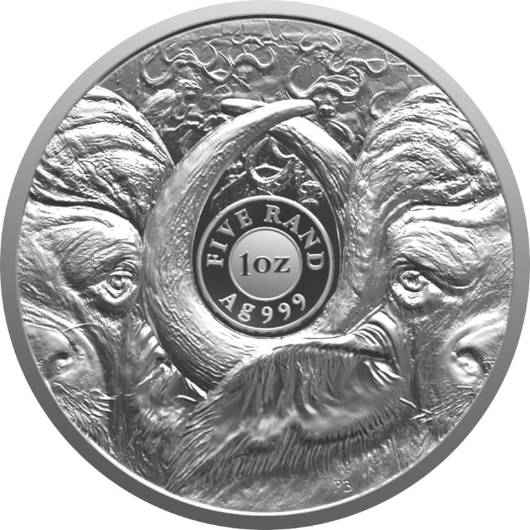 Back of  Silver Buffalo 1 oz - Big Five Serie III - 2026