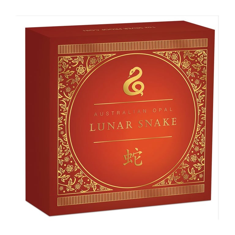 Original coin case of the Silver Opal Series 1 oz PF - Year of the Snake 2025
