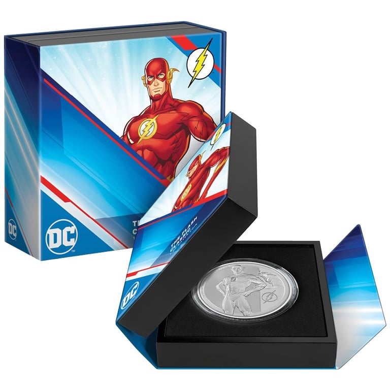 Silver Flash - Classic Superheroes 1 oz PF in the original coin case