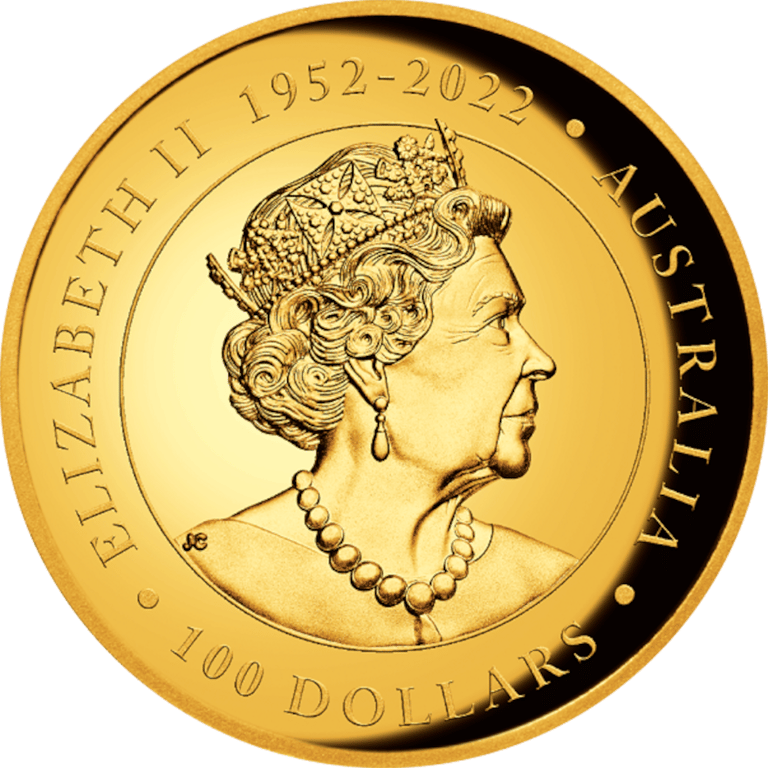 Back of the Gold Kangaroo 1 oz PF - High Relief 2023