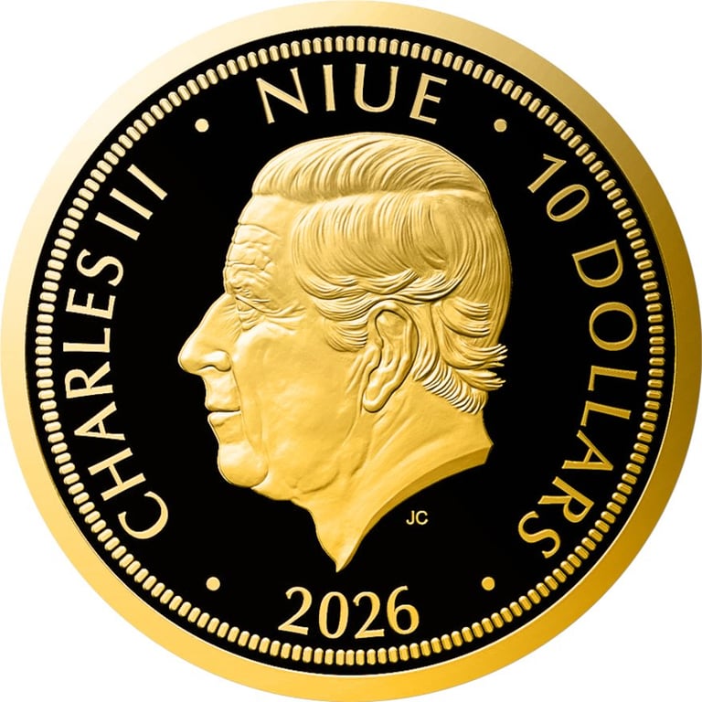 Back of the Gold Czech lion 1/4 oz - Proof - 2026