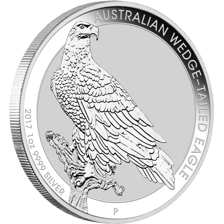 Side view of the Silver Wedge Tailed Eagle 1 oz - 2017