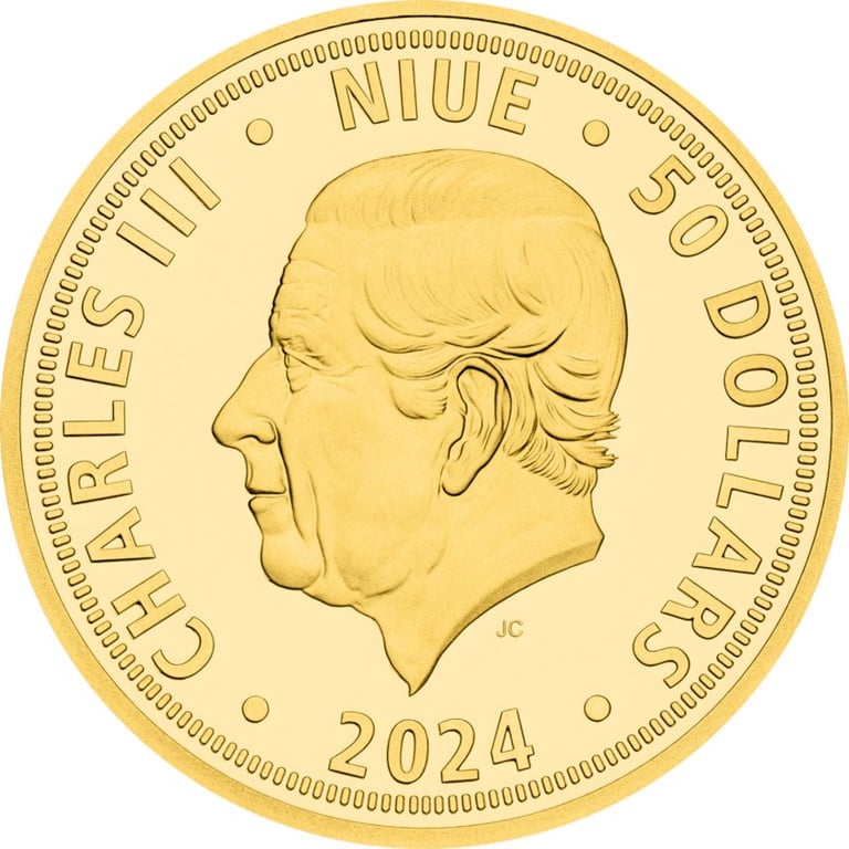 Back of the Gold Czech Lion 1 oz - PF - 2024 (incl. case and COA)