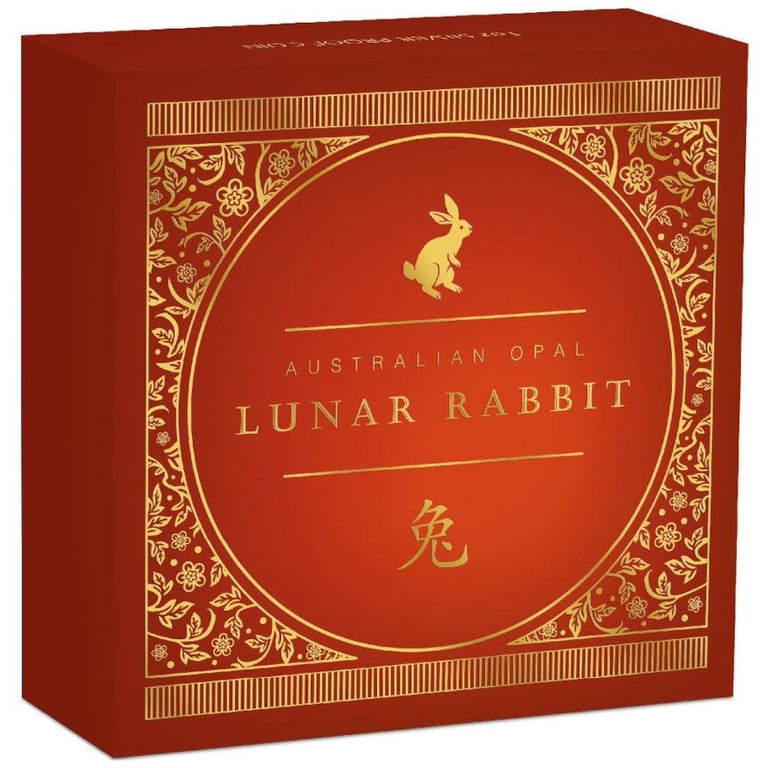Original coin case of the Silver Opal Series 1 oz PF - Year of the Rabbit 2023