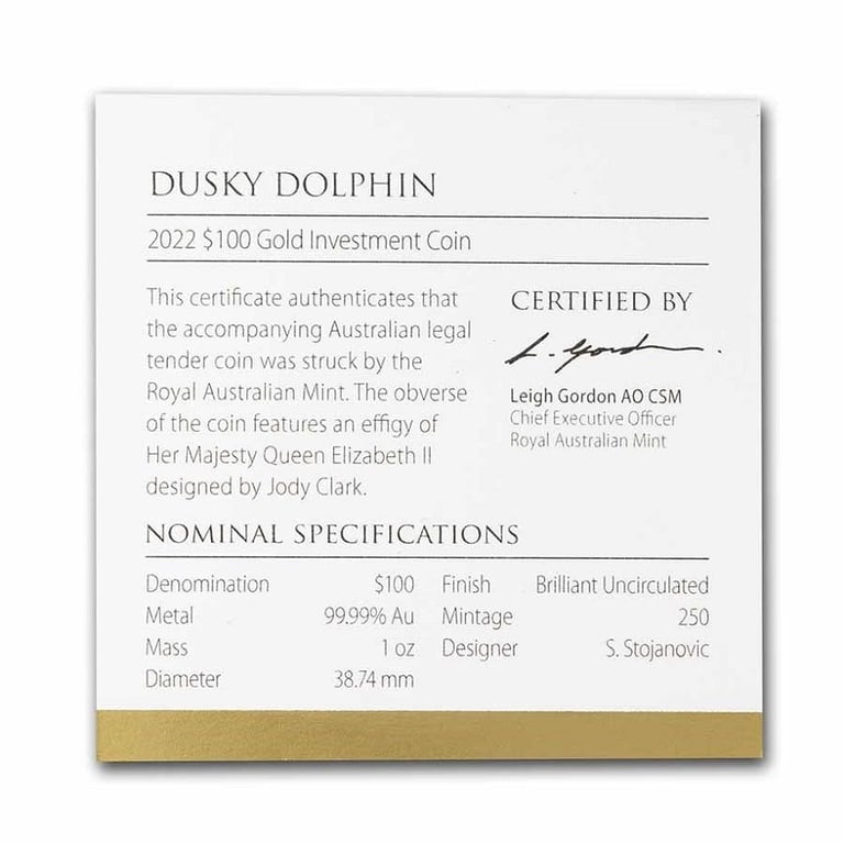Certificate of authenticity