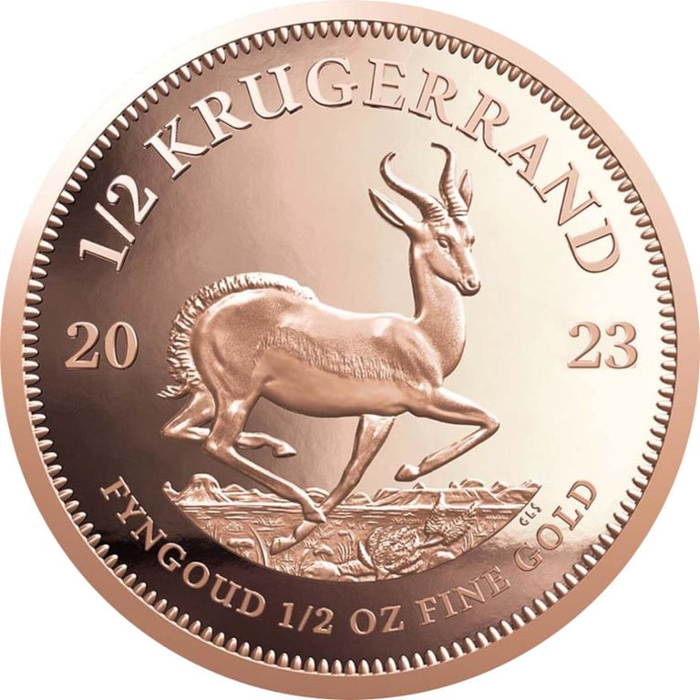 Front of the Gold Krugerrand 1/2 oz PF - 2023