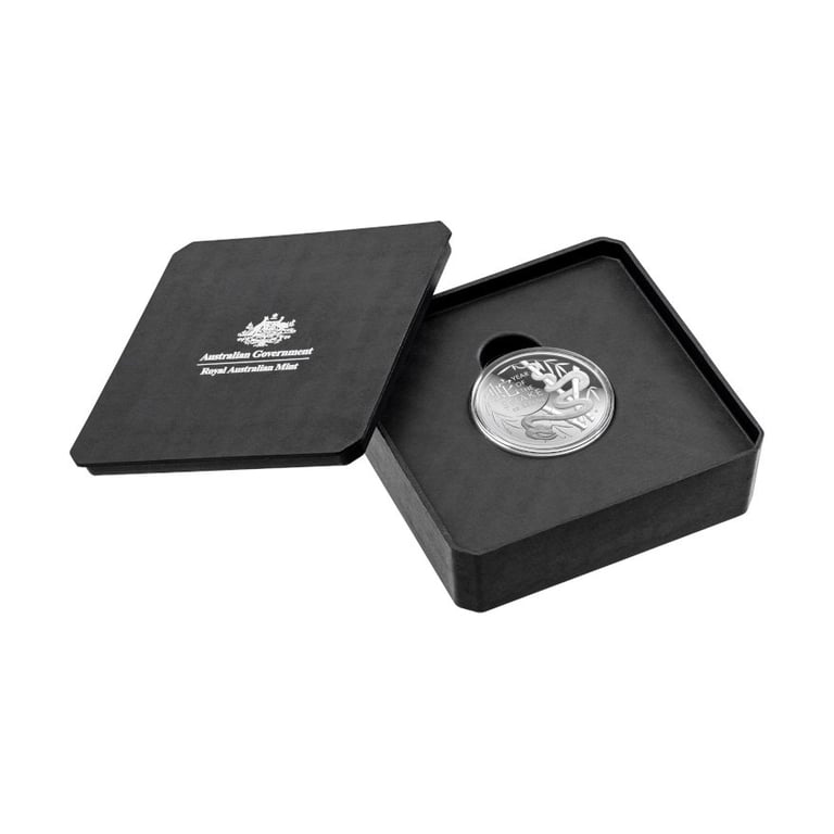 Silver Lunar Snake 1 oz PF domed coin - RAM 2025 in the original coin case