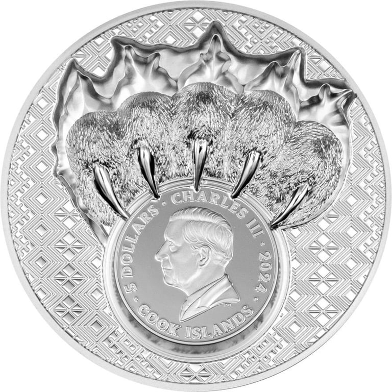 Back of the Silver King of the North - Polar Bear 1 oz PF - Ultra High Relief