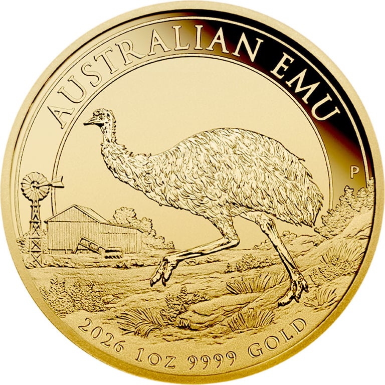 Front of Gold Emu 1 oz - 2026